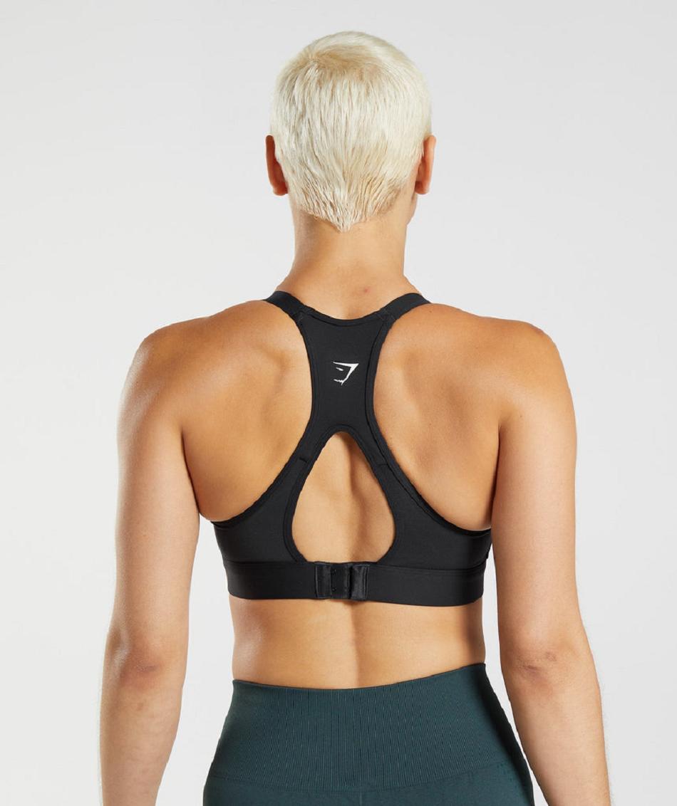 Staniki Sportowe Damskie Gymshark Cut Out Back High Support Czarne | PL 2846XYU